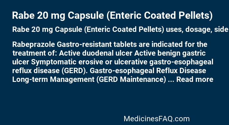 Rabe 20 mg Capsule (Enteric Coated Pellets)