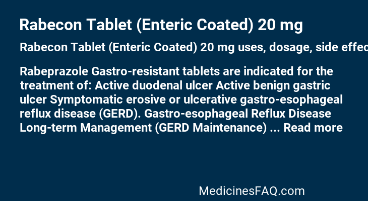 Rabecon Tablet (Enteric Coated) 20 mg