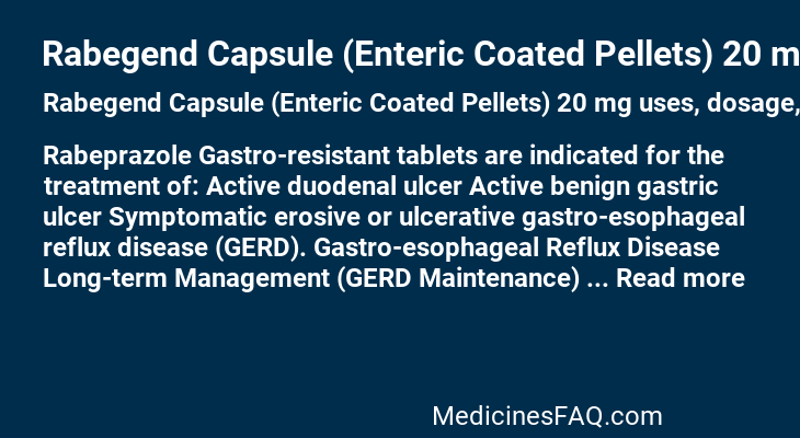 Rabegend Capsule (Enteric Coated Pellets) 20 mg