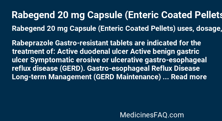 Rabegend 20 mg Capsule (Enteric Coated Pellets)