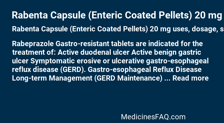 Rabenta Capsule (Enteric Coated Pellets) 20 mg