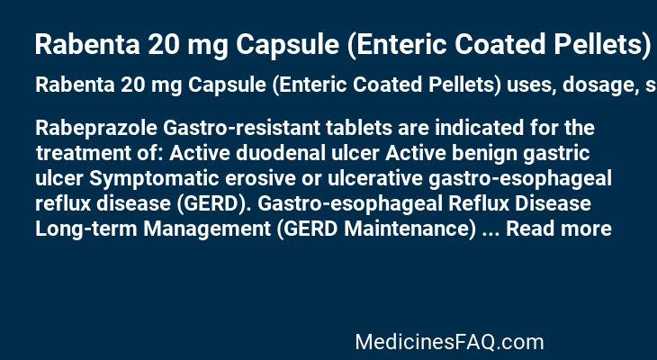 Rabenta 20 mg Capsule (Enteric Coated Pellets)