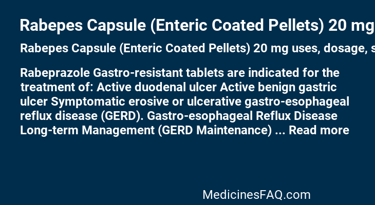 Rabepes Capsule (Enteric Coated Pellets) 20 mg