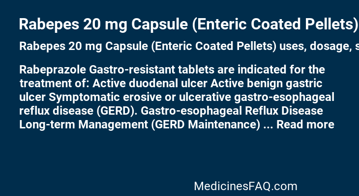 Rabepes 20 mg Capsule (Enteric Coated Pellets)