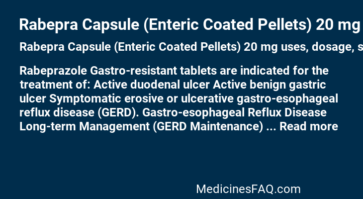 Rabepra Capsule (Enteric Coated Pellets) 20 mg