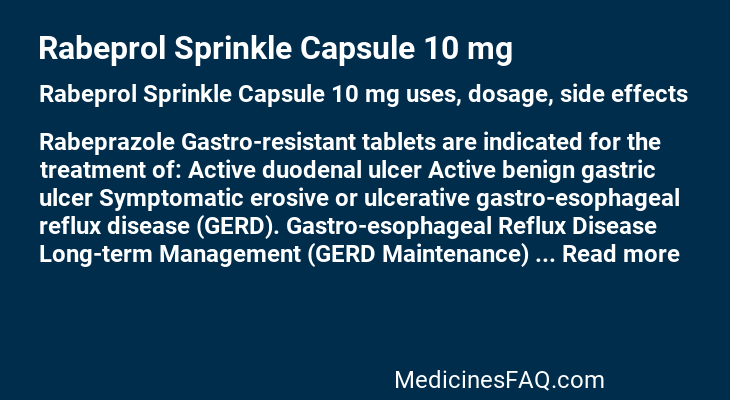 Rabeprol Sprinkle Capsule 10 mg