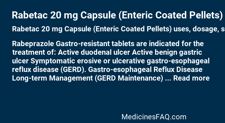 Rabetac 20 mg Capsule (Enteric Coated Pellets)