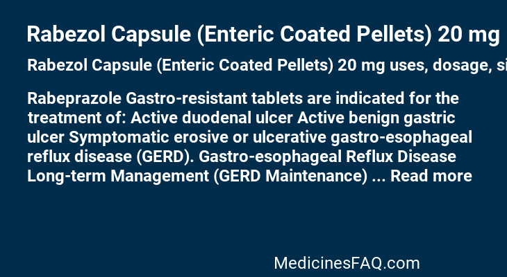 Rabezol Capsule (Enteric Coated Pellets) 20 mg