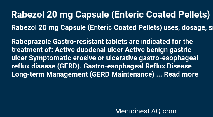 Rabezol 20 mg Capsule (Enteric Coated Pellets)