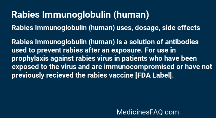 Rabies Immunoglobulin (human)