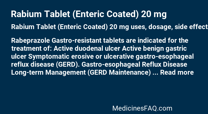 Rabium Tablet (Enteric Coated) 20 mg