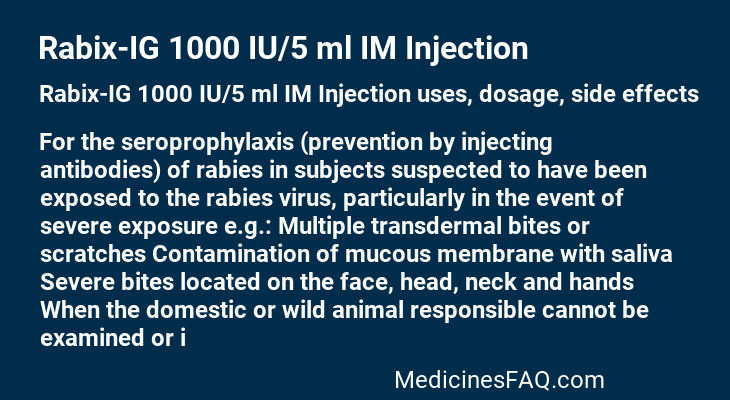 Rabix-IG 1000 IU/5 ml IM Injection