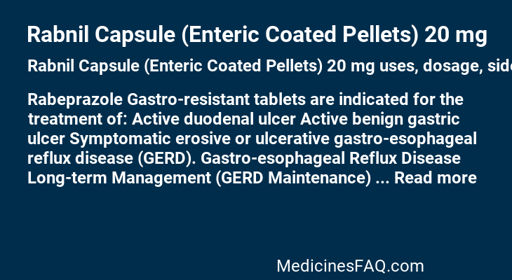 Rabnil Capsule (Enteric Coated Pellets) 20 mg