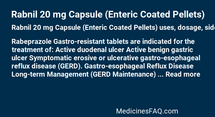 Rabnil 20 mg Capsule (Enteric Coated Pellets)