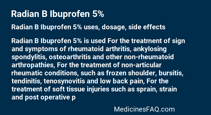 Radian B Ibuprofen 5%