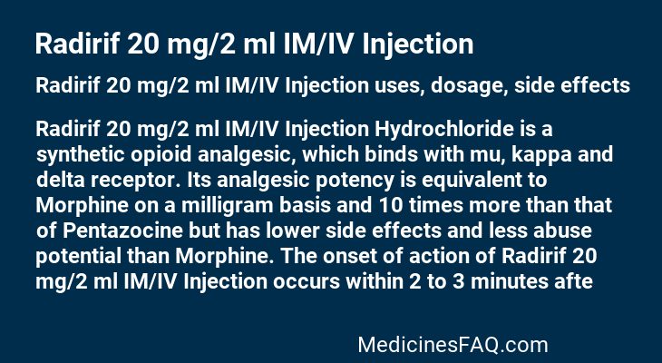 Radirif 20 mg/2 ml IM/IV Injection