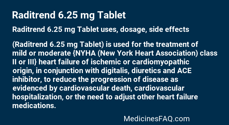 Raditrend 6.25 mg Tablet