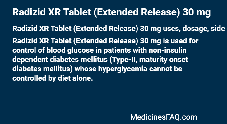 Radizid XR Tablet (Extended Release) 30 mg