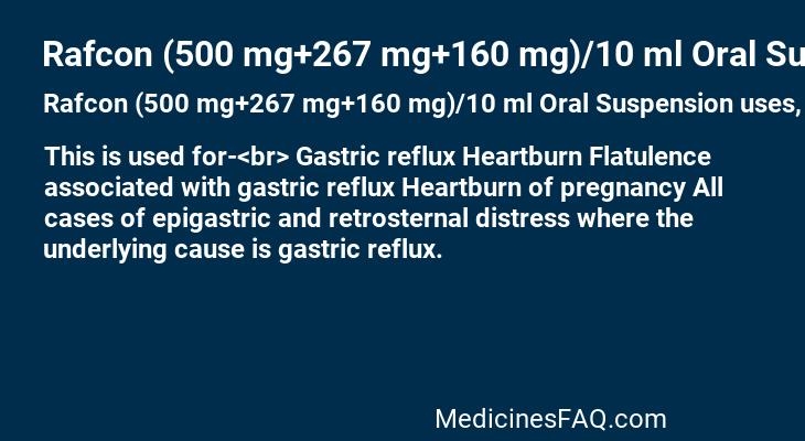 Rafcon (500 mg+267 mg+160 mg)/10 ml Oral Suspension