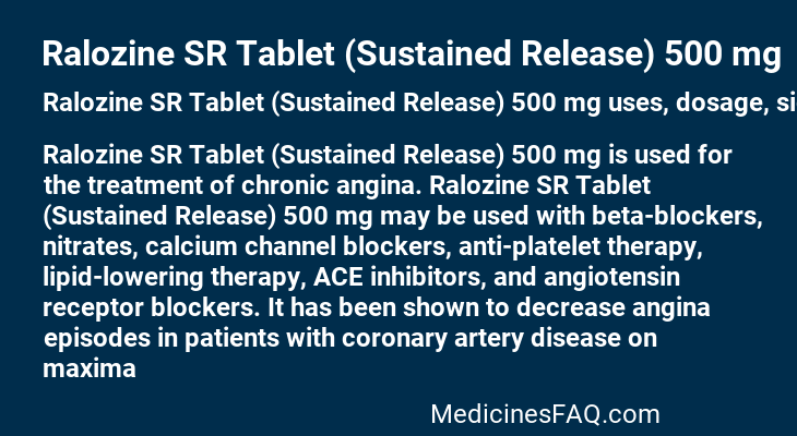 Ralozine SR Tablet (Sustained Release) 500 mg