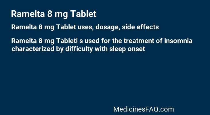 Ramelta 8 mg Tablet