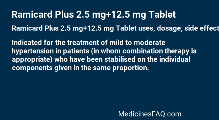 Ramicard Plus 2.5 mg+12.5 mg Tablet