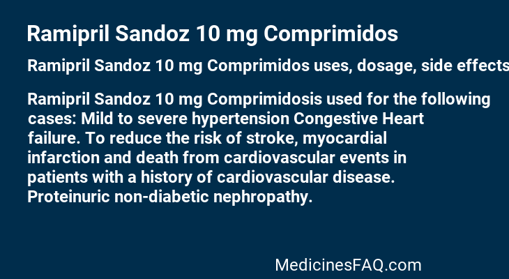 Ramipril Sandoz 10 mg Comprimidos