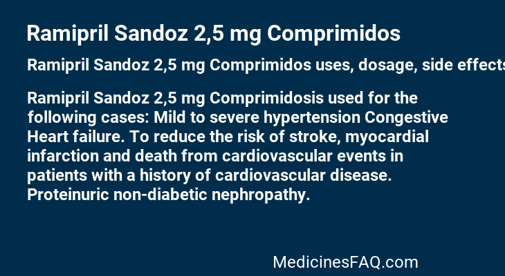 Ramipril Sandoz 2,5 mg Comprimidos