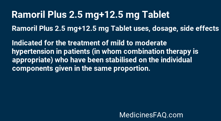 Ramoril Plus 2.5 mg+12.5 mg Tablet