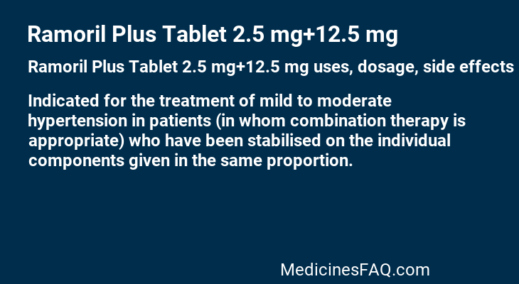 Ramoril Plus Tablet 2.5 mg+12.5 mg