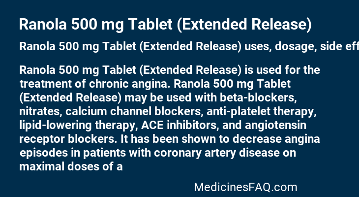 Ranola 500 mg Tablet (Extended Release)