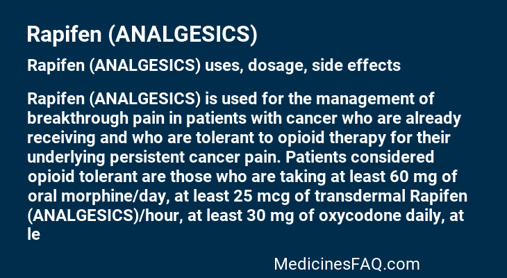 Rapifen (ANALGESICS)