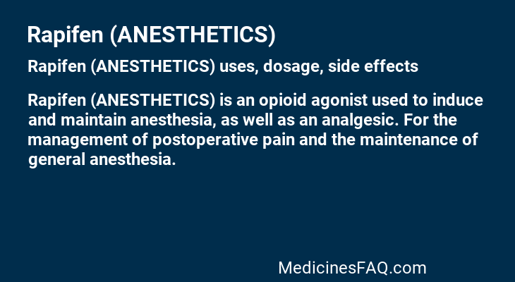 Rapifen (ANESTHETICS)