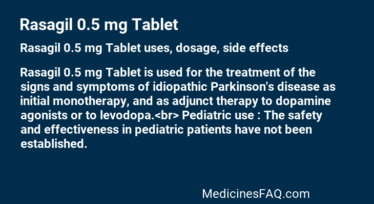 Rasagil 0.5 mg Tablet