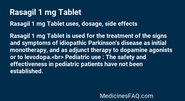 Rasagil 1 mg Tablet