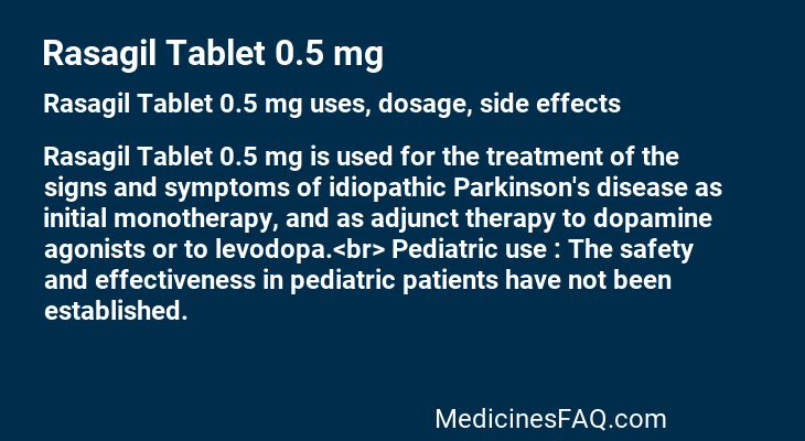 Rasagil Tablet 0.5 mg