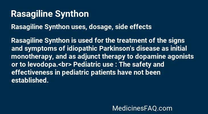 Rasagiline Synthon