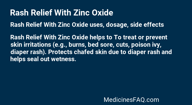 Rash Relief With Zinc Oxide
