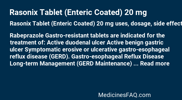 Rasonix Tablet (Enteric Coated) 20 mg