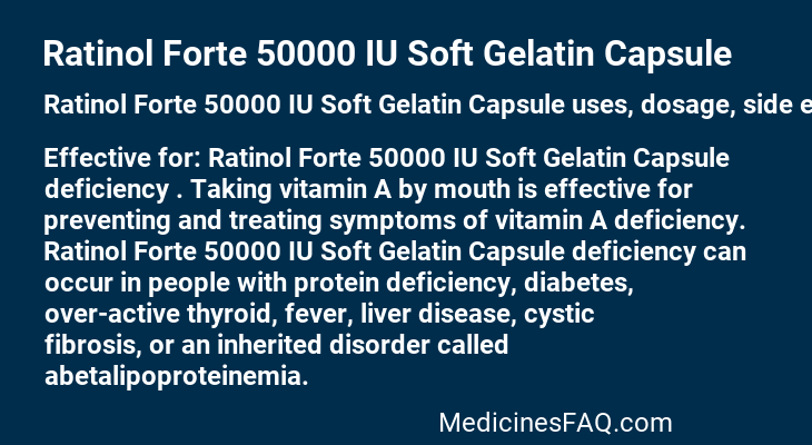 Ratinol Forte 50000 IU Soft Gelatin Capsule