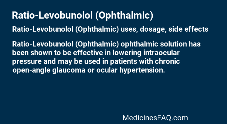 Ratio-Levobunolol (Ophthalmic)