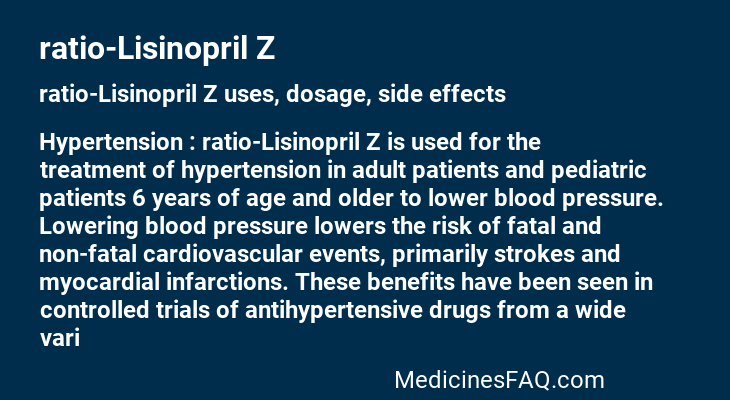 ratio-Lisinopril Z