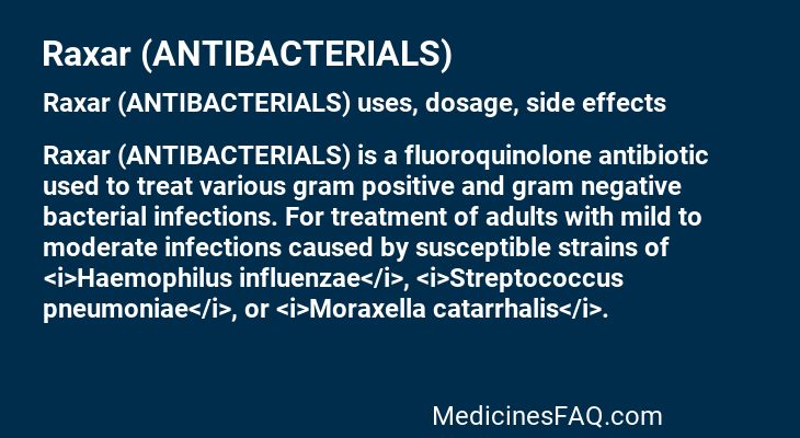 Raxar (ANTIBACTERIALS)