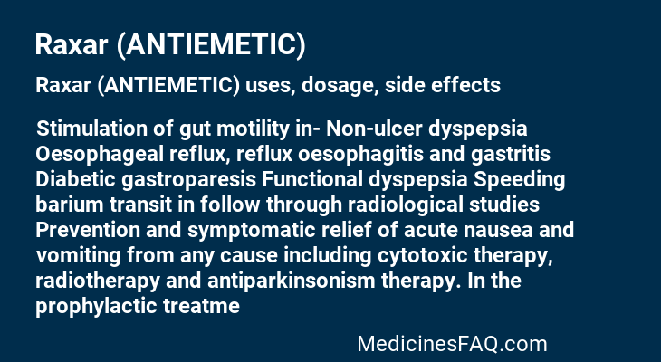 Raxar (ANTIEMETIC)