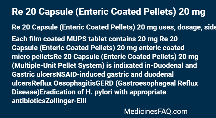 Re 20 Capsule (Enteric Coated Pellets) 20 mg