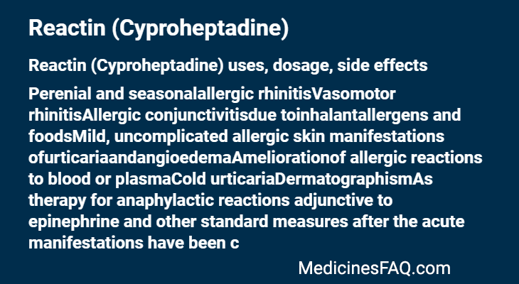 Reactin (Cyproheptadine)