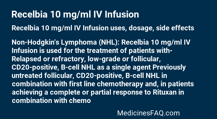 Recelbia 10 mg/ml IV Infusion