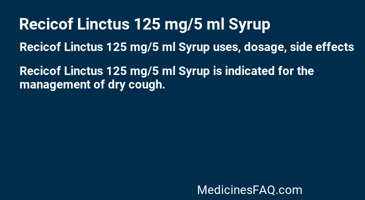 Recicof Linctus 125 mg/5 ml Syrup