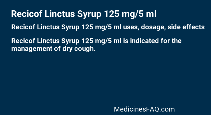 Recicof Linctus Syrup 125 mg/5 ml