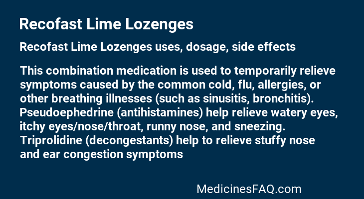 Recofast Lime Lozenges
